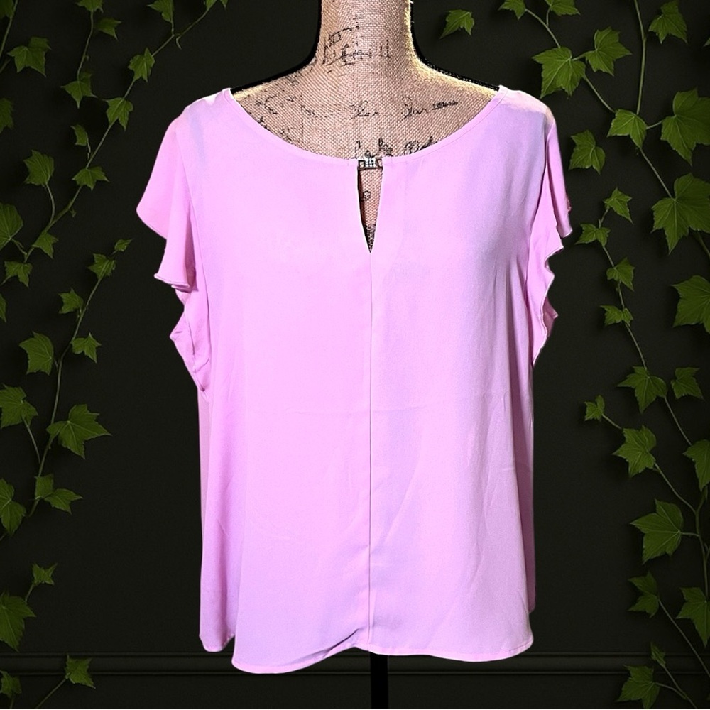 Counterparts Women's Pink Ruffle Sleeve Top Size XL